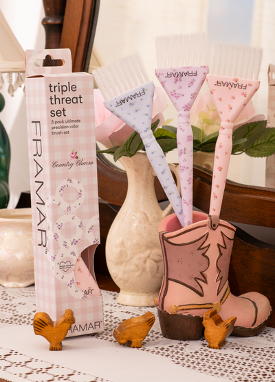 Framar Country Charm Triple Threat Brush Set